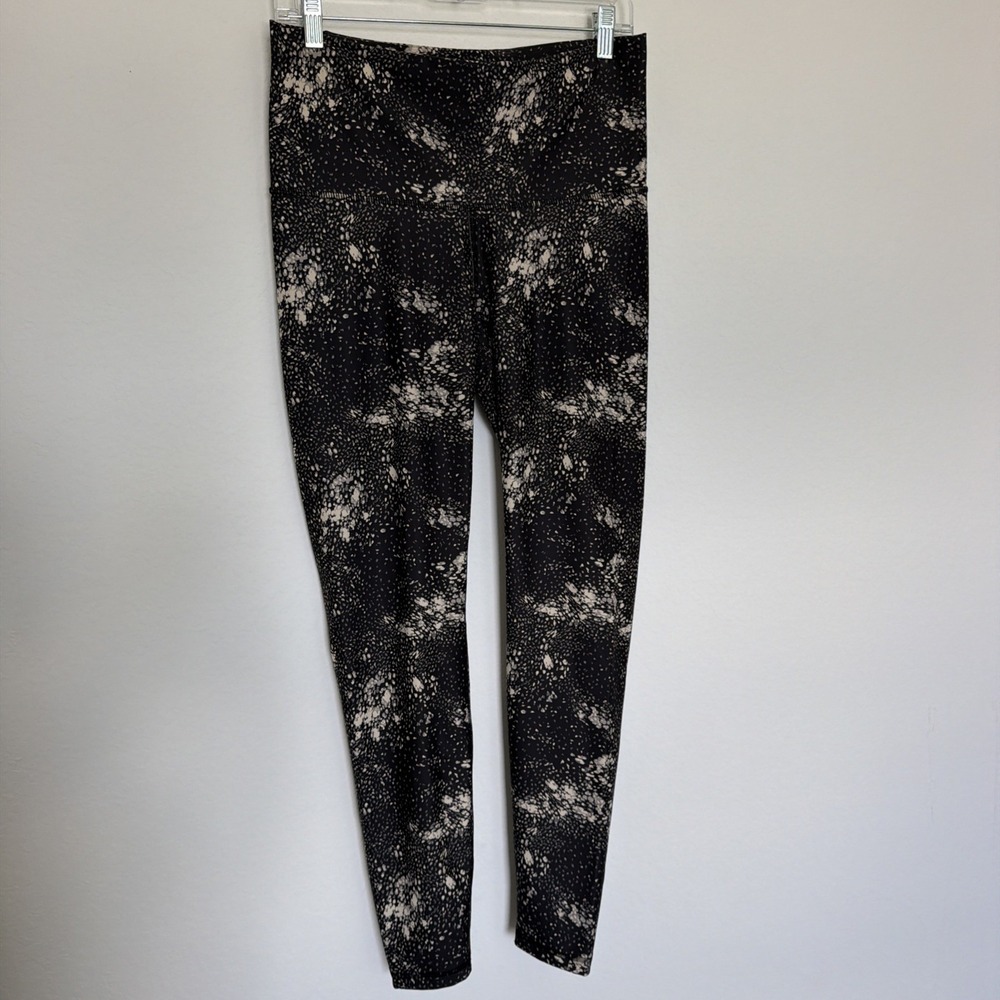 Old Navy Women Extra High Rise Go Dry Powersoft Legging Black & Beige Sz Large